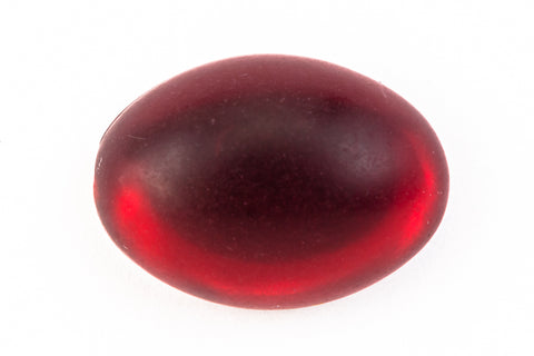 8mm x 10mm Frosted Ruby Oval Cabochon (2 Pcs) #UP766-General Bead