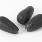 17mm Matte Black Elongated Teardrop Bead (4 Pcs) #UPG003