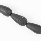 17mm Matte Black Elongated Teardrop Bead (4 Pcs) #UPG003