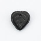 8mm Matte Black Heart Leaf Bead (10 Pcs) #UPG008