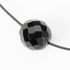 16mm Black Round Faceted Bead (2 Pcs) #UPG012