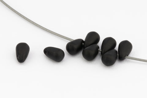 3mm x 5mm Matte Black Teardrop (10 Pcs) #UPG016