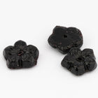 8mm Opaque Black Flower Beads (12 Pcs) #UPG017
