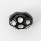 10mm x 12mm Black/Silver Dot Oval Bead (4 Pcs) #UPG021
