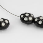 10mm x 12mm Black/Silver Dot Oval Bead (4 Pcs) #UPG021