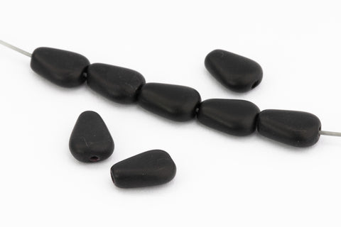 5.5mm x 8.5mm Matte Black Flat Teardrop (25 Pcs) #UPG022