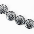 12mm Hematite 2 Hole Coin Bead (10 Pcs) #UPG027