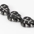 10mm x 13mm Black and White Leaf Bead (10 Pcs) #UPG040