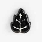 10mm x 13mm Black and White Leaf Bead (10 Pcs) #UPG040