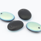 8.5mm x 11.5mm Matte Black AB Flat Oval Drop (7 Pcs) #UPG051