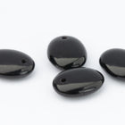 8.5mm x 11.5mm Black Smooshed Oval Drop (7 Pcs) #UPG055