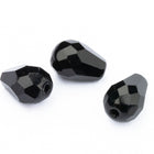 6mm x 9mm Opaque Black Faceted Teardrop (12 Pcs) #UPG069
