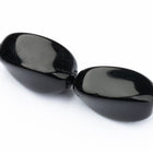 18mm Black Twist Rectangle Bead (6 Pcs) #2766