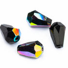 7mm x 10mm Black/Vitrail Medium Faceted Teardrop (7 Pcs) #UPG089