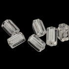 5mm x 6mm White Lined Crystal Czech Glass Atlas Bead (10 Pcs) #UPG098