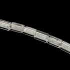 5mm x 6mm White Lined Crystal Czech Glass Atlas Bead (10 Pcs) #UPG098