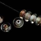 4mm x 8mm Copper Swirl/White Heart Rondelle (10 Pcs) #UPG126