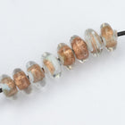 4mm x 8mm Copper Swirl/White Heart Rondelle (10 Pcs) #UPG126