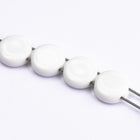 8mm White 2 Hole Coin Bead (10 Pcs) #UPG136