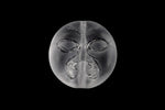 14mm Matte Crystal Moon Face Bead (4 Pcs) #UPG137