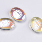 8.5mm x 11.5mm Crystal AB Flat Oval Drop (7 Pcs) #UPG155