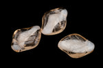 12mm Beige/Opal White Curved Leaf Bead (7 Pcs) #UPG158
