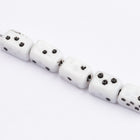 8.5mm White with Black Dots Rectangle Bead (10 Pcs) #UPG160
