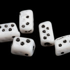 8.5mm White with Black Dots Rectangle Bead (10 Pcs) #UPG160