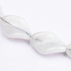 18mm Opal White Oval Twist Bead (6 Pcs) #UPG162