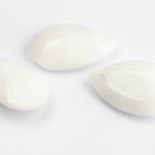 12mm x 20mm Chalk White Faceted Teardrop (4 Pcs) #UPG166