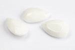 12mm x 20mm Chalk White Faceted Teardrop (4 Pcs) #UPG166
