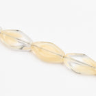 13mm Two Tone Beige/Crystal Diamond Bead (25 Pcs) #UPG173