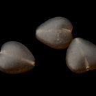 12mm Matte Smoky Gray Heart Bead (4 Pcs) #UPG176