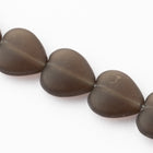 12mm Matte Smoky Gray Heart Bead (4 Pcs) #UPG176