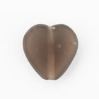 12mm Matte Smoky Gray Heart Bead (4 Pcs) #UPG176