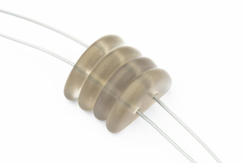 13mm Matte Transparent Gray Bridge Spacer Bead (4 Pcs) #UPG178