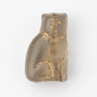15mm Smoky Gray/Gold Sitting Cat Bead #UPG188