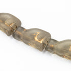 15mm Smoky Gray/Gold Sitting Cat Bead #UPG188