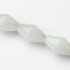 8mm x 14mm White Opal Long Bicone (4 Pcs) #UPG194