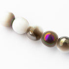 8mm White/Vitrail Medium Round Bead (25 Pcs) #UPG199