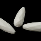 8mm x 20mm White Faceted Teardrop #UPG201