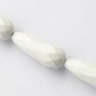 8mm x 20mm White Faceted Teardrop #UPG201