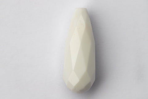8mm x 20mm White Faceted Teardrop #UPG201