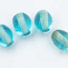 6mm x 8mm Transparent Aqua Oval Bead (12 Pcs) #UPG217