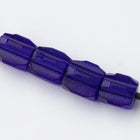 6mm Cobalt Faceted Barrel Bead (25 Pcs) #UPG223
