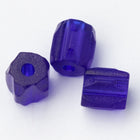 6mm Cobalt Faceted Barrel Bead (25 Pcs) #UPG223