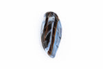 16mm Light Blue/Black Stripe Long Leaf Bead (10 Pcs) #UPG232
