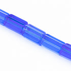 8mm x 12mm Sapphire Czech Glass Atlas Bead (4 Pcs) #UPG233