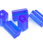 8mm x 12mm Sapphire Czech Glass Atlas Bead (4 Pcs) #UPG233