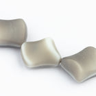 12mm x 17mm Matte Light Gray Pinched Rectangle Bead (4 Pcs) #UPG238